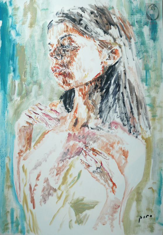 oil on paper - olio su carta di Piro